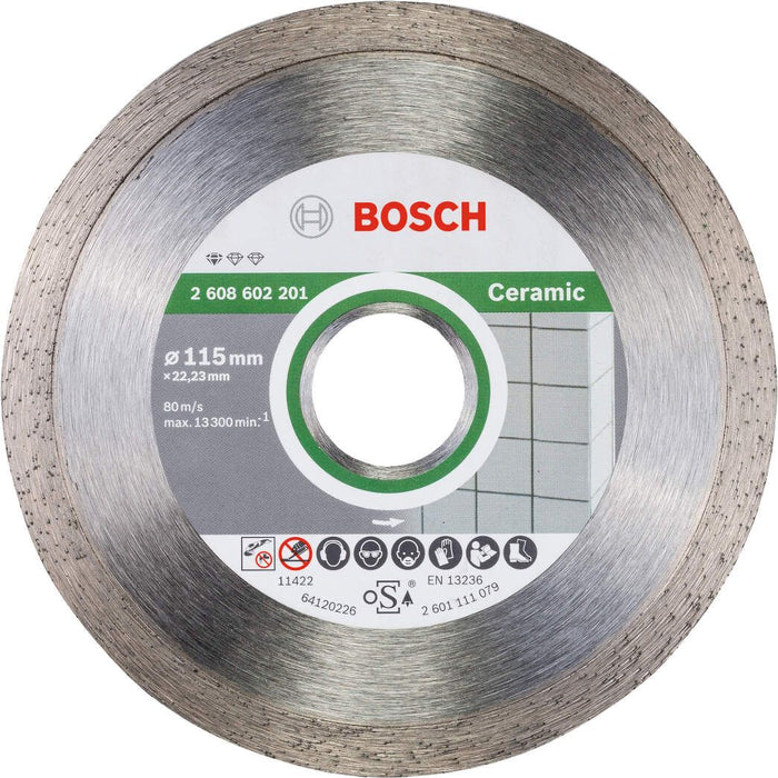 Bosch dijamantska rezna ploča Standard for Ceramic 115 x 22,23 x 1,6 x 7 mm pakovanje od 10 komada - 2608603231