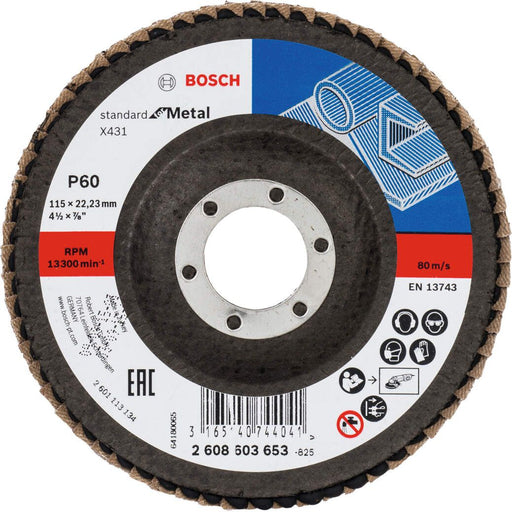 Bosch lamelni brusni disk X431, Standard for Metal 115 mm, 22,23 mm, 60 - 2608603653
