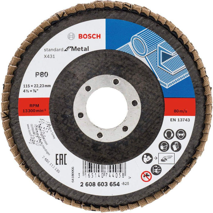 Bosch lamelni brusni disk X431, Standard for Metal 115 mm, 22,23 mm, 80 - 2608603654