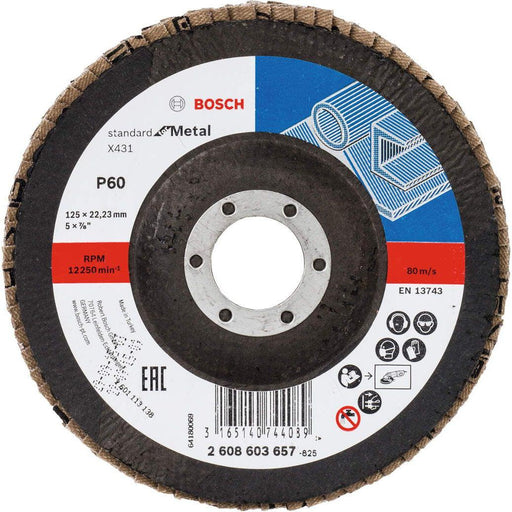Bosch lamelni brusni disk X431, Standard for Metal 125 mm, 22,23 mm, 60 - 2608603657