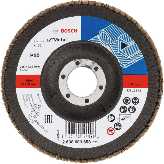 Bosch lamelni brusni disk X431, Standard for Metal 125 mm, 22,23 mm, 80 - 2608603658
