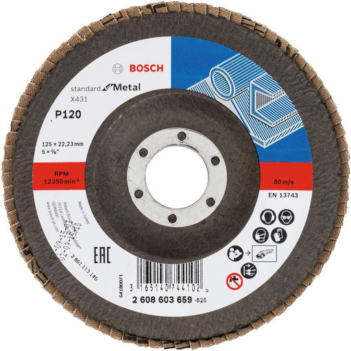 Bosch lamelni brusni disk X431, Standard for Metal 125 mm, 22,23 mm, 120 - 2608603659