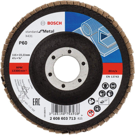 Bosch lamelni brusni disk X431, Standard for Metal 115 mm, 22,23 mm, 60 - 2608603713