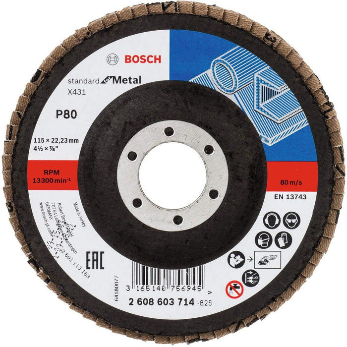 Bosch lamelni brusni disk X431, Standard for Metal 115 mm, 22,23 mm, 80 - 2608603714