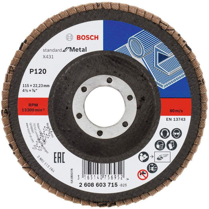 Bosch lamelni brusni disk X431, Standard for Metal 115 mm, 22,23 mm, 120 - 2608603715
