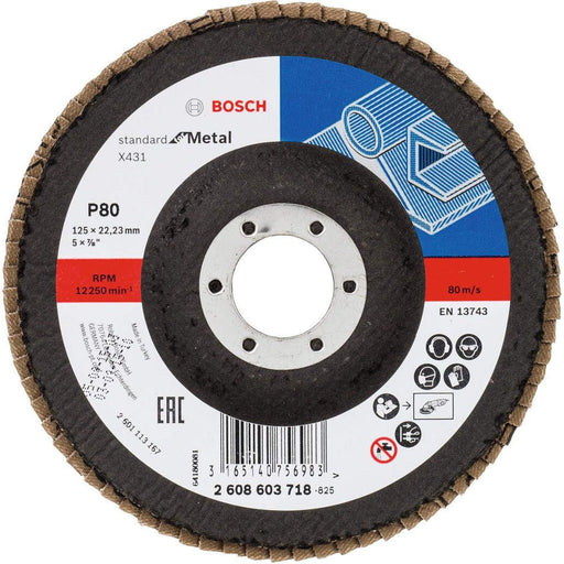 Bosch lamelni brusni disk X431, Standard for Metal 125 mm, 22,23 mm, 80 - 2608603718