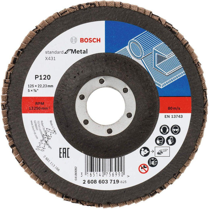 Bosch lamelni brusni disk X431, Standard for Metal 125 mm, 22,23 mm, 120 - 2608603719
