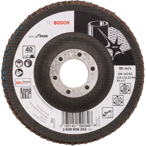 Bosch lamelni brusni disk X581, Best for Inox 115 mm, 22,23 mm, 40 - 2608608263