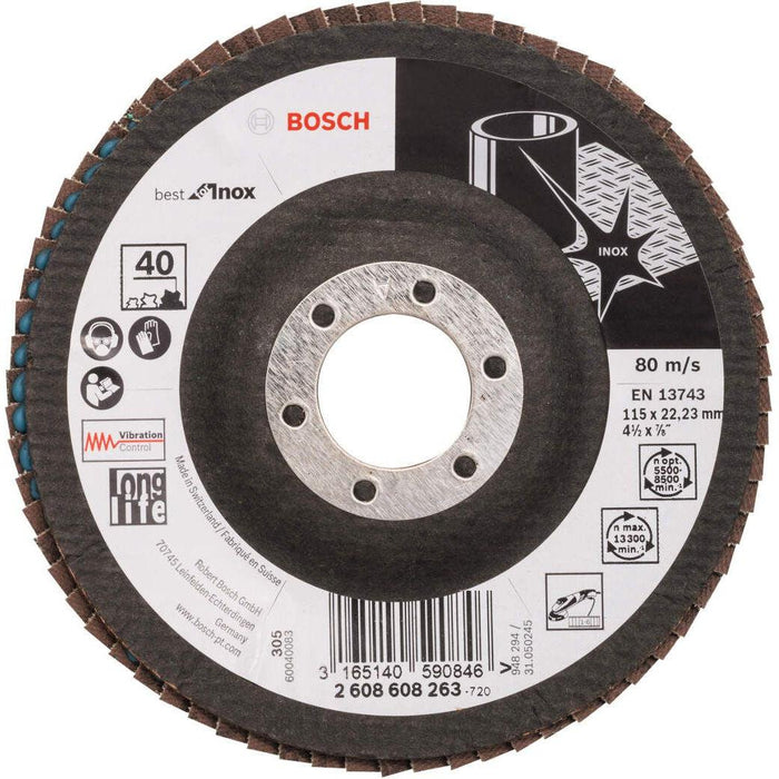 Bosch lamelni brusni disk X581, Best for Inox 115 mm, 22,23 mm, 40 - 2608608263