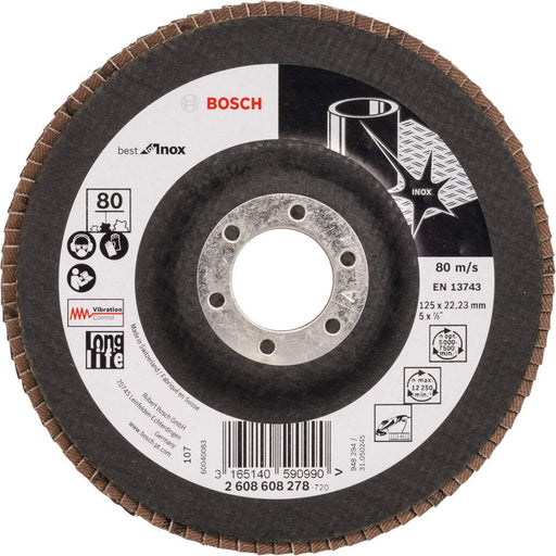 Bosch lamelni brusni disk X581, Best for Inox 125 mm, 22,23 mm, 80 - 2608608278