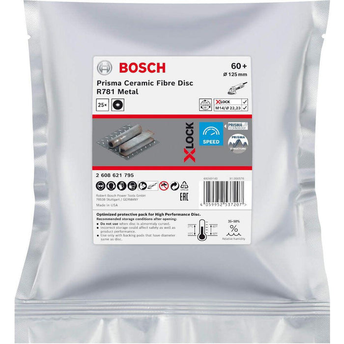 Bosch X-LOCK fiber disk R781, 125 mm G60 pakovanje od 25 kom. - 2608621795