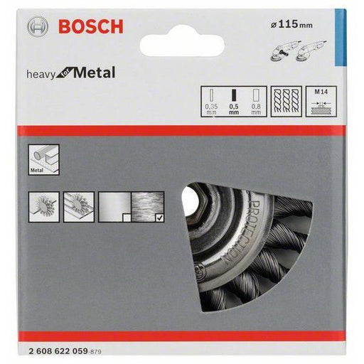 Bosch pločasta četka 115 mm, 0,5 mm, 12 mm, M14 - 2608622059