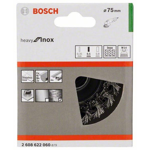Bosch lončasta četka, nerđajuća 75 mm, 0,5 mm, M14 - 2608622060