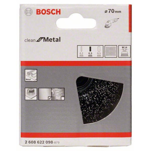 Bosch lončasta četka 75 mm, 0,3 mm, M14 - 2608622098