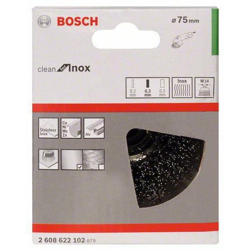 Bosch lončasta četka, nerđajuća 75 mm, 0,3 mm, M14 - 2608622102