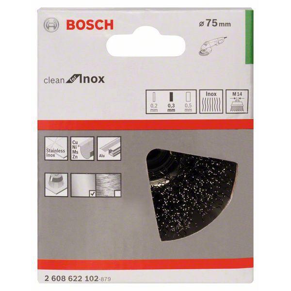 Bosch lončasta četka, nerđajuća 75 mm, 0,3 mm, M14 - 2608622102