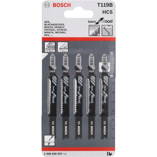 Bosch list ubodne testere T 119 B Basic for Wood - pakovanje 5 komada - 2608630037