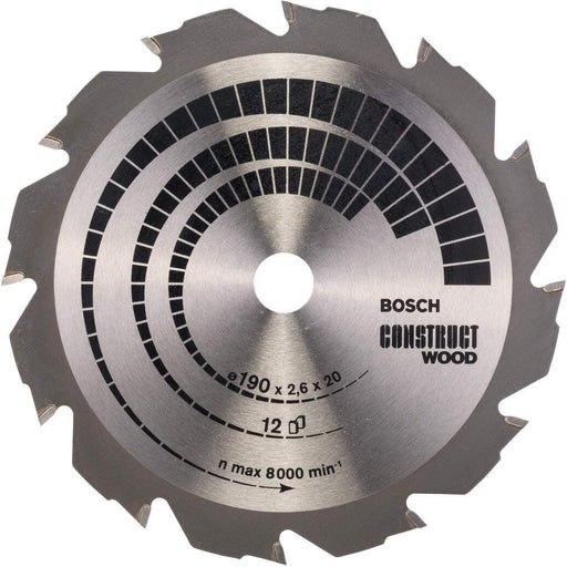 Bosch list kružne testere Construct Wood 190 x 20/16 x 2,6 mm