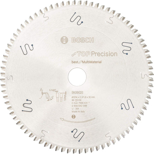 Bosch list kružne testere Top Precision Best for Multi Material 254 x 30 x 2,3 mm, 80 - 2608642098