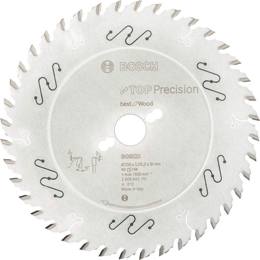 Bosch list kružne testere Top Precision Best for Wood 250 x 30 x 3,2 mm, 40 - 2608642111