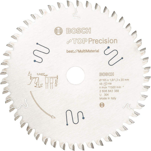 Bosch list kružne testere Top Precision Best for Multi Material 165 x 20 x 1,8 mm, 48 - 2608642388