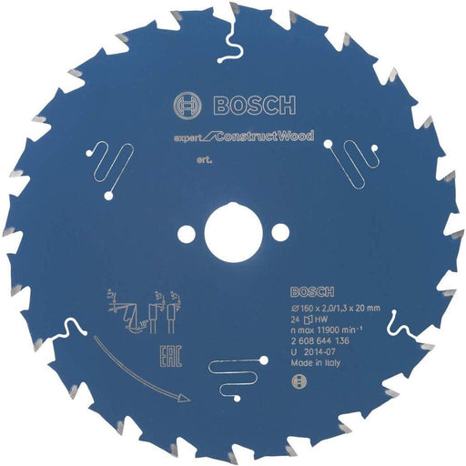 Bosch list kružne testere Expert for Construct Wood 160 x 20 x 2,0 mm, 24 - 2608644136