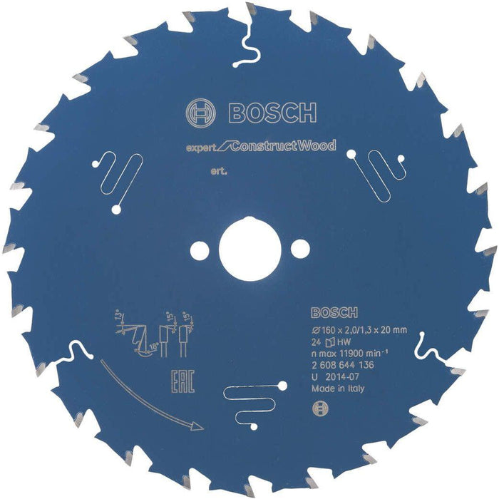 Bosch list kružne testere Expert for Construct Wood 160 x 20 x 2,0 mm, 24 - 2608644136