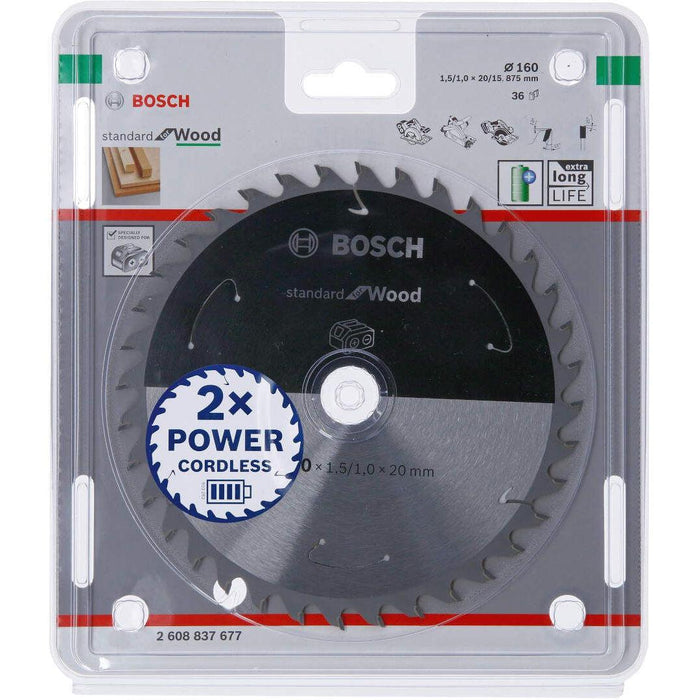 Standard for Wood list kružne testere za akumulatorske testere 160x1,5x20 T36