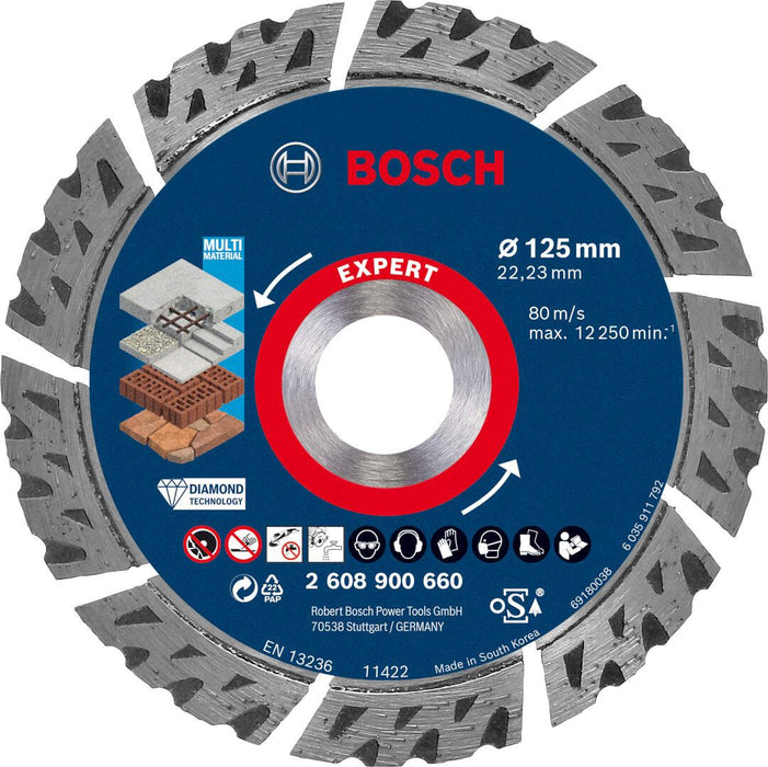 Bosch EXPERT MultiMaterial dijamantska rezna ploča od 125x22,23x2,2x12 mm - 2608900660