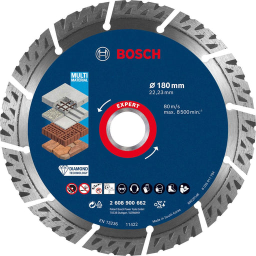 Bosch EXPERT MultiMaterial dijamantska rezna ploča od 180 x 22,23 x 2,4 x 12 mm - 2608900662