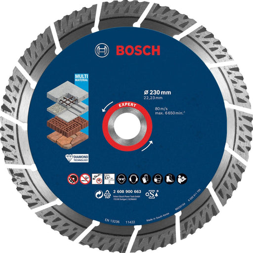 Bosch EXPERT MultiMaterial dijamantska rezna ploča od 230x22,23x2,4x15 mm - 2608900663