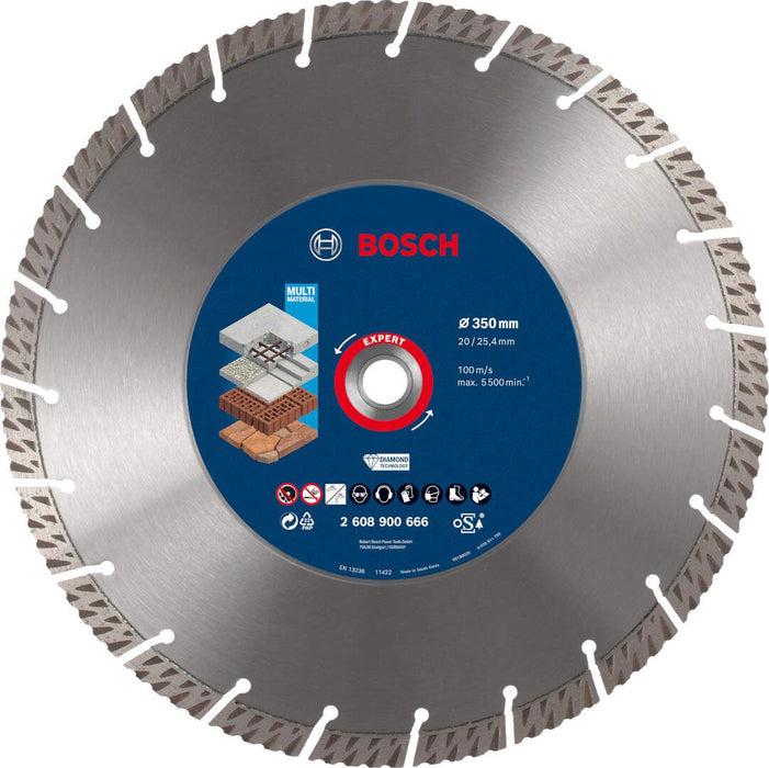 Bosch EXPERT MultiMaterial dijamantska rezna ploča od 350 x 20/25,40 x 3,3 x 15 mm - 2608900666