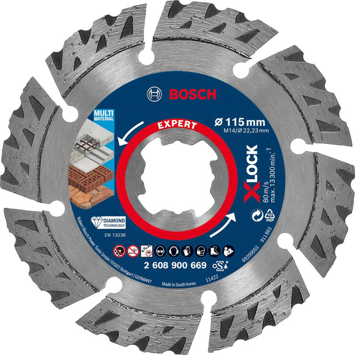 Bosch EXPERT MultiMaterial X-LOCK dijamantska rezna ploča od 115x22,23x2,4x12 mm - 2608900669