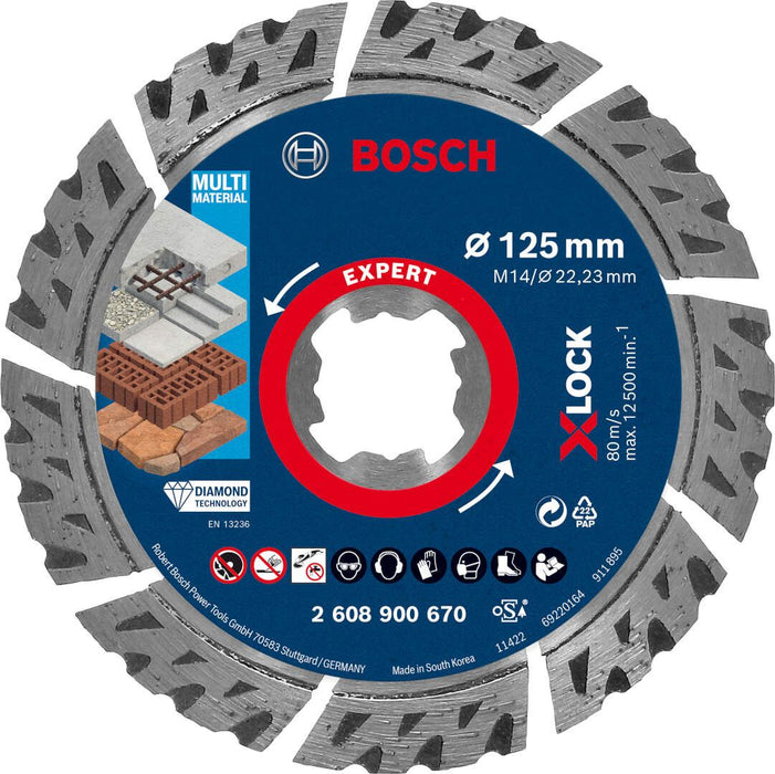 Bosch EXPERT MultiMaterial X-LOCK dijamantska rezna ploča od 125x22,23x2,4x12 mm - 2608900670