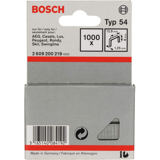 Bosch spajalica od pljosnate žice tip 54 12,9 x 1,25 x 8 mm - 2609200219