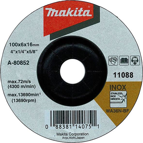 Brusni disk sa presovanim centrom Makita A-80852