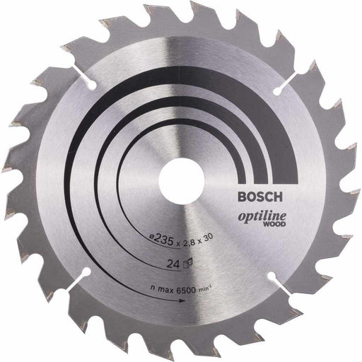 Bosch list kružne testere Optiline Wood Fi 235 x 30/25 x 2,8 mm, 24 zuba (2608640725)-SBT Alati Beograd