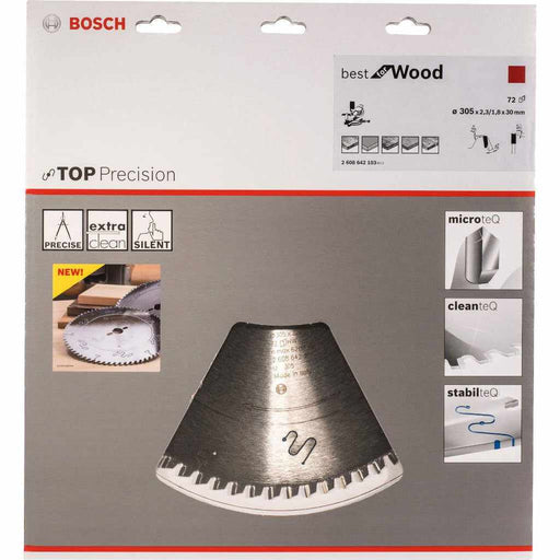 Bosch list kružne testere Top Precision Best for Wood 305 x 30 x 2,3 mm, 72 zuba (2608642103)-SBT Alati Beograd