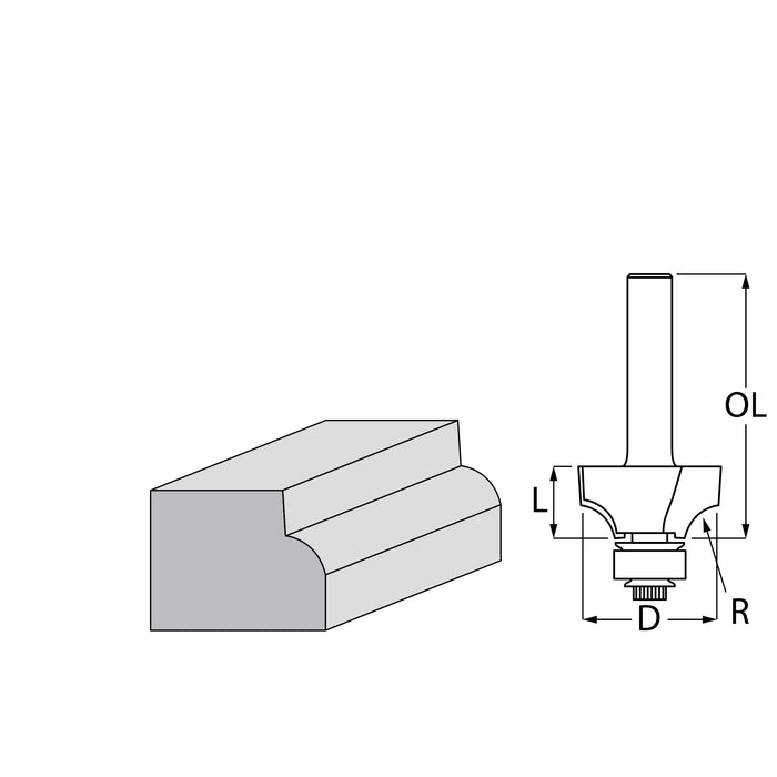 Okrugla glodalica sa ležajem Makita D-48387