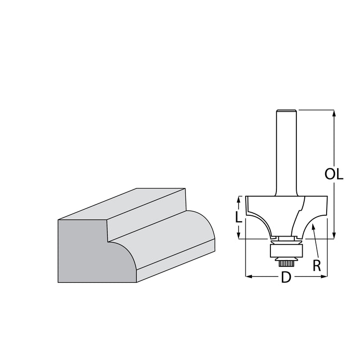 Okrugla glodalica sa ležajem Makita D-48402