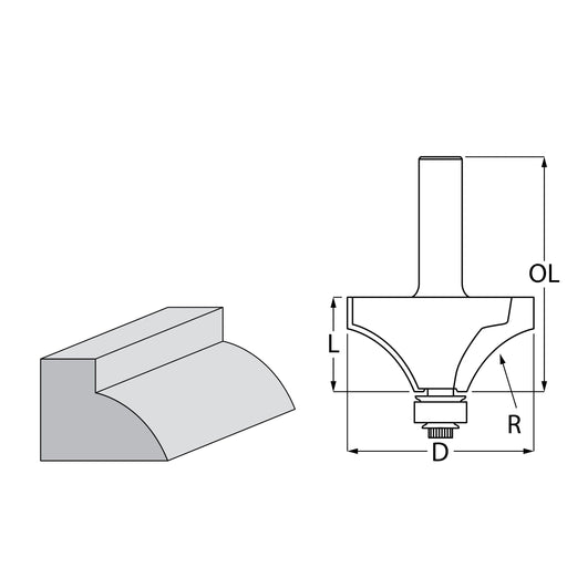Okrugla glodalica sa ležajem Makita D-48424