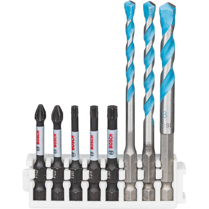 Bosch 9-delni set bitova dužine 50mm Hex-9 MultiConstruction 5,6,8mm; Impact Power PH2, PZ2, T20, T25, T30 (2608577144)