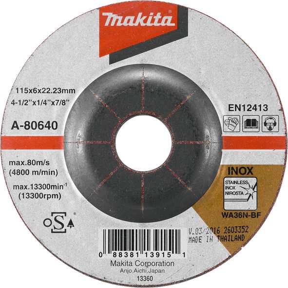 Brusni disk sa presovanim centrom Makita A-80640