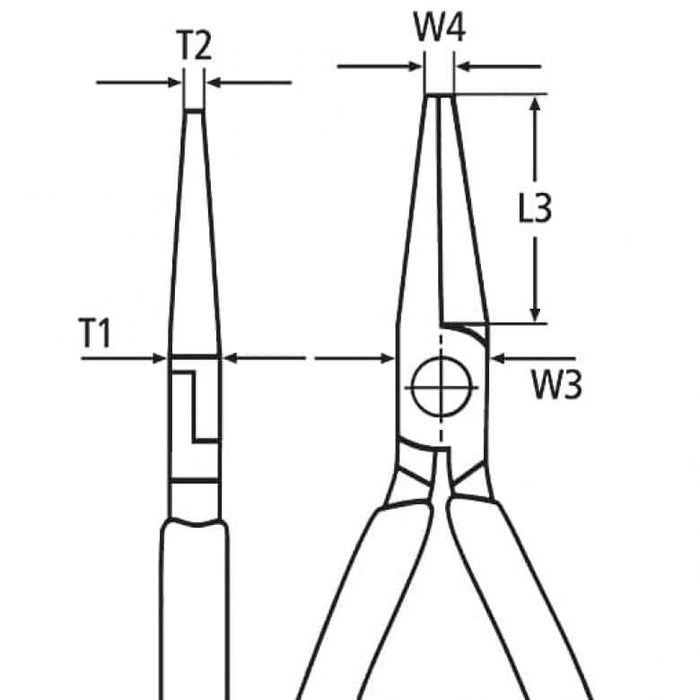 Knipex 1000V VDE izolovana klešta špic prava sa bočnim sečenjem sa dodatkom za kačenje 160mm - hromirana (25 06 160 T BK)