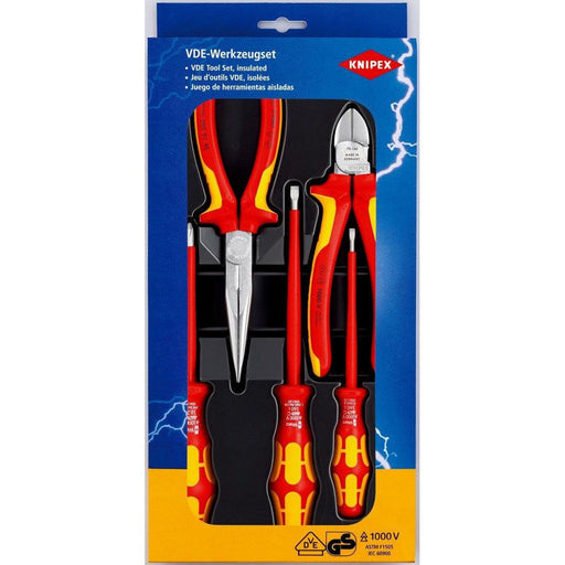 Knipex 5-delni set; sečice/špic klešta i 3 Wera izolovana odvijača (00 20 13)