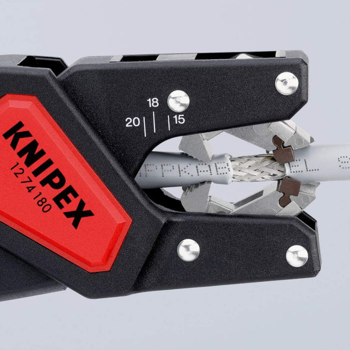 Knipex automatska klešta za skidanje izolacije u blister pakovanju Ø 4,4 - 7,5mm (12 74 180 SB)