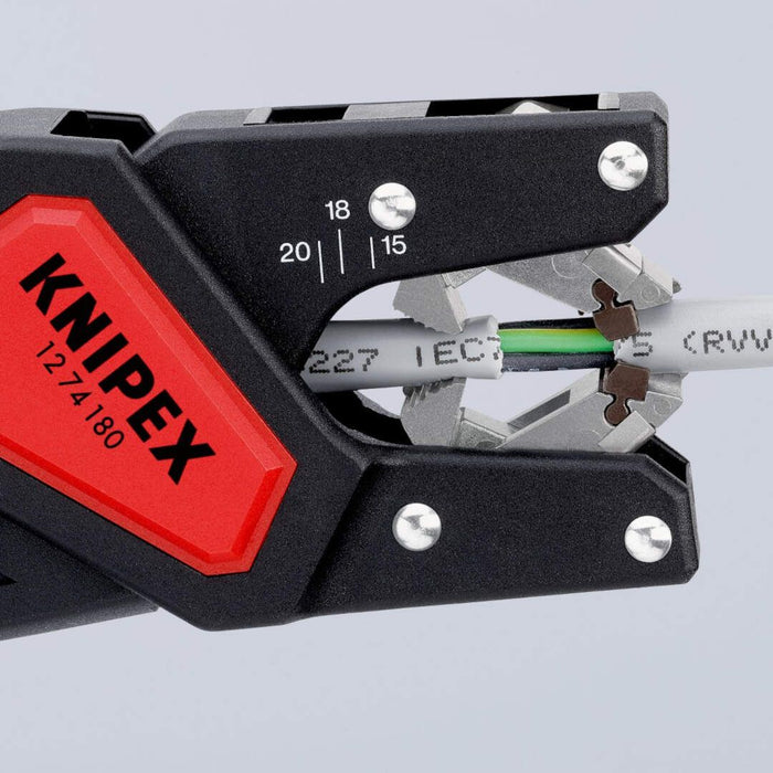 Knipex automatska klešta za skidanje izolacije u blister pakovanju Ø 4,4 - 7,5mm (12 74 180 SB)