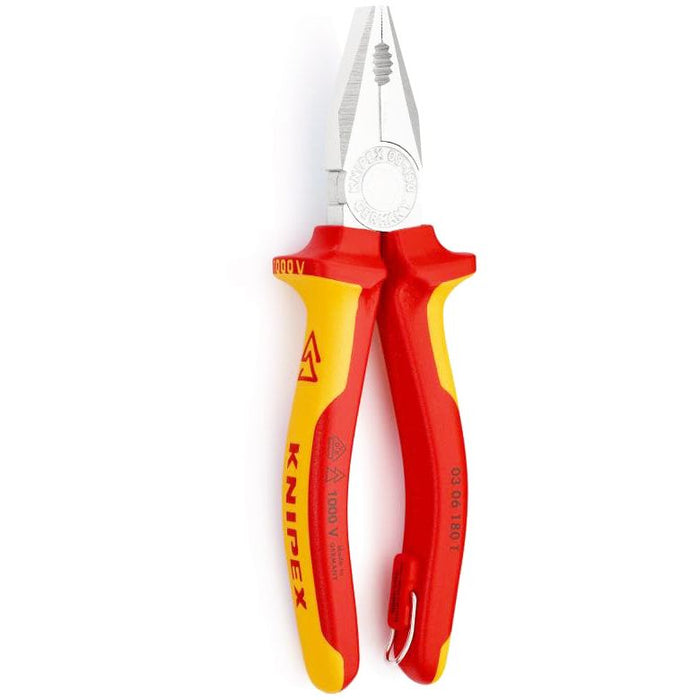 Knipex izolovana kombinovana klešta sa dodatkom za kačenje 1000V VDE 180mm (03 06 180 T BK)