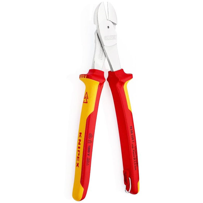 Knipex izolovane kose sečice sa dodatkom za kačenje 250mm 1000V VDE - hromirane (74 06 250 T BK)