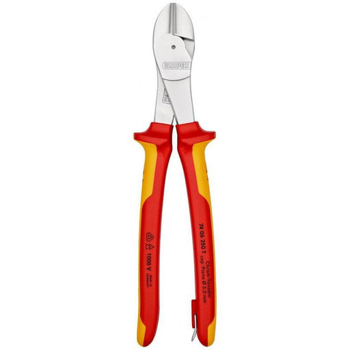 Knipex izolovane kose sečice sa dodatkom za kačenje 250mm 1000V VDE - hromirane (74 06 250 T BK)